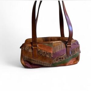 Fossil Multicolor Patchwork Leather Shoulder Bag